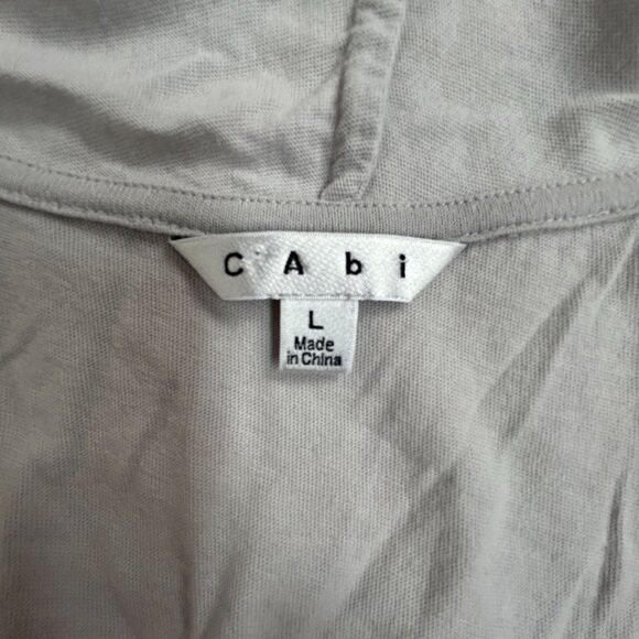 Cabi Womens Drape Faux Wrap Sleeveless Top Large Grey Cotton Casual Style# 377 - Picture 3 of 9